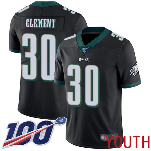 Youth Philadelphia Eagles #30 Corey Clement Black Alternate Vapor Untouchable NFL Jersey Limited Player